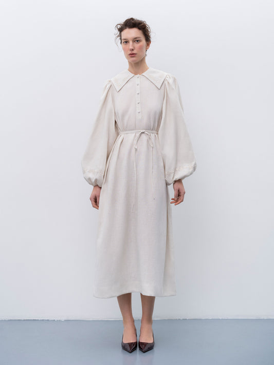Linen dress with embroidery Pervotsvit Light ETNODIM