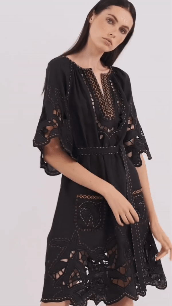 Flying Home short Dress in Black My Sleeping Gypsy