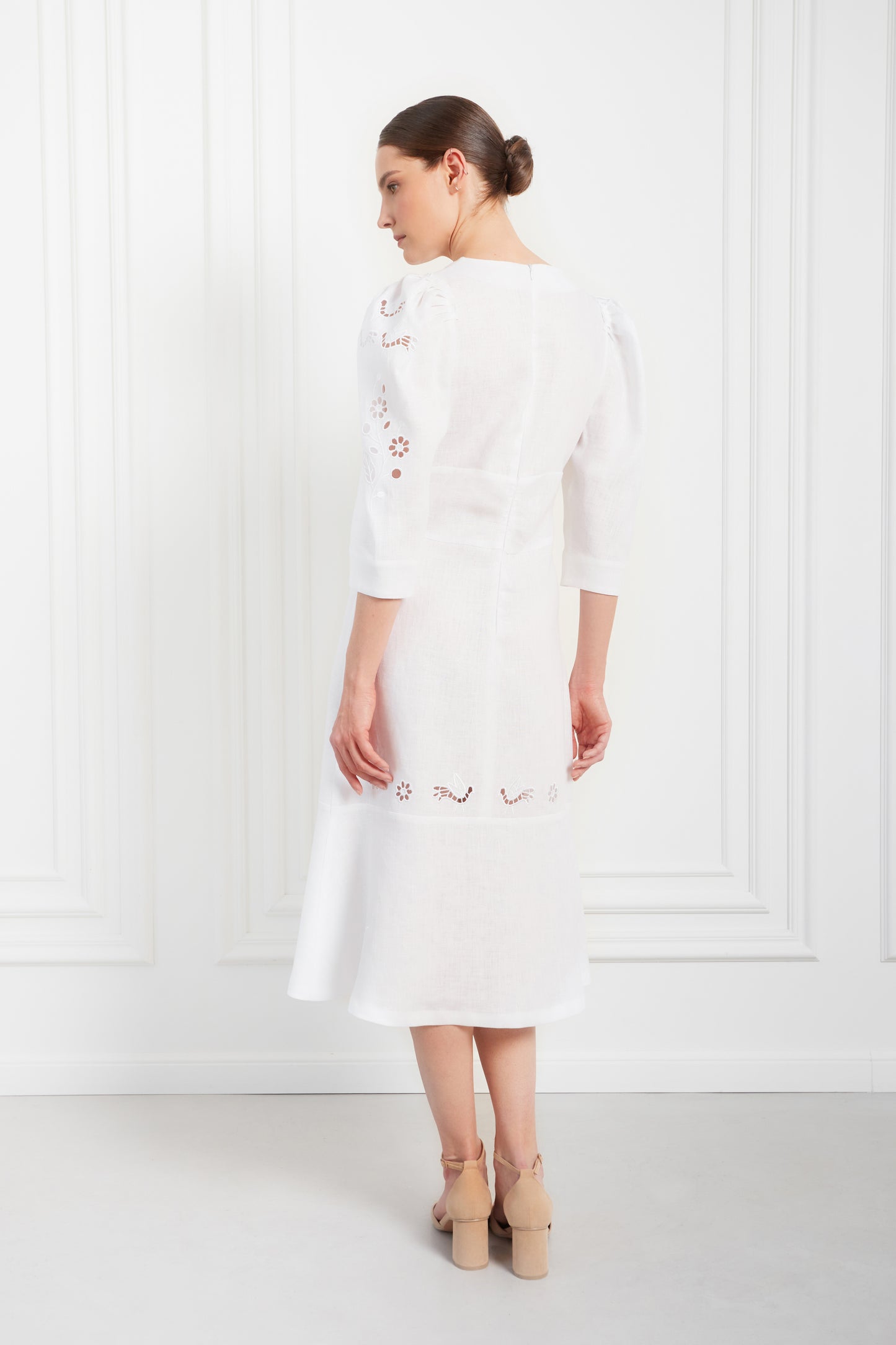 "Tree of love" white midi dress FOBERINI