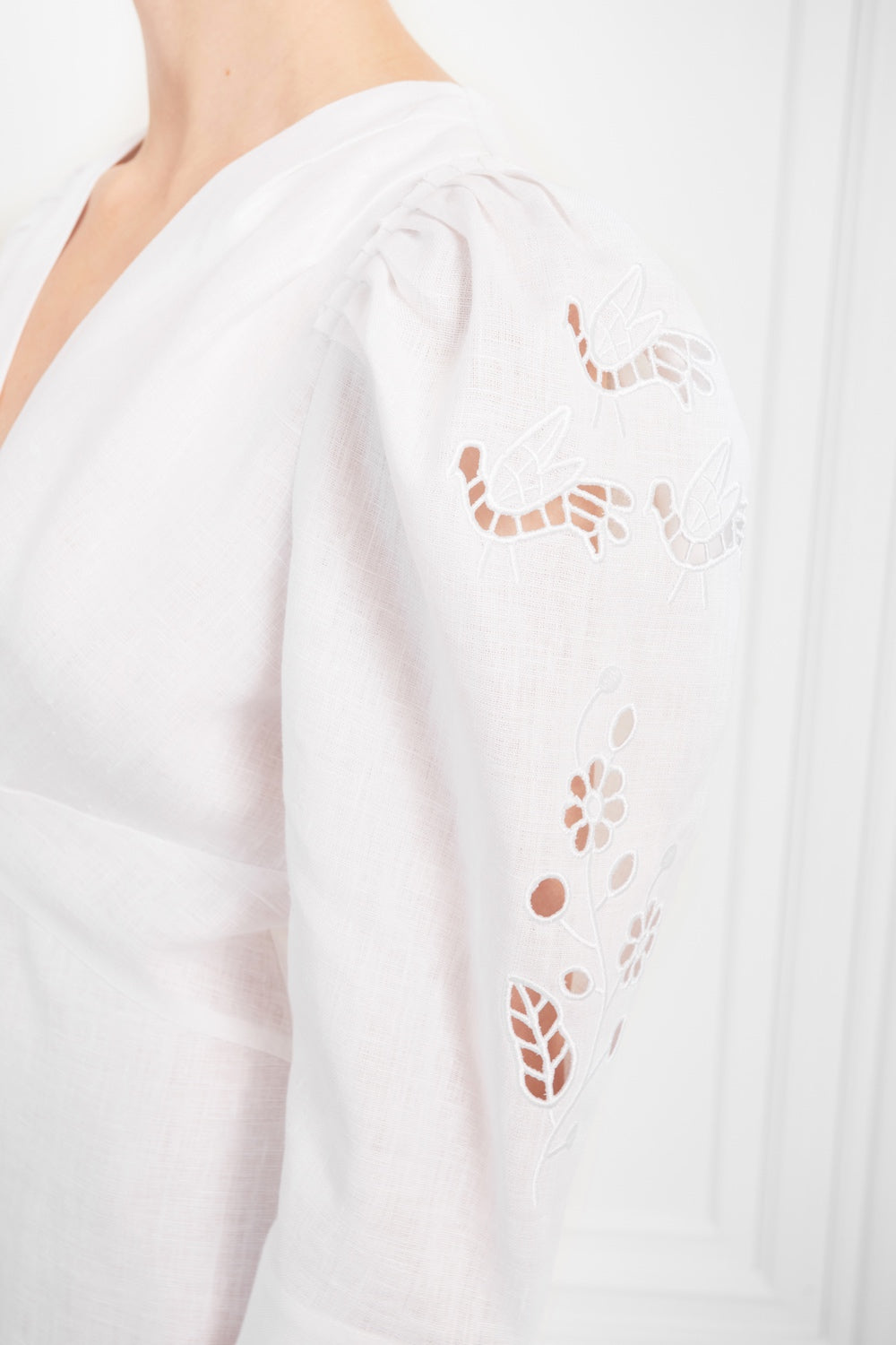 "Tree of love" white midi dress FOBERINI
