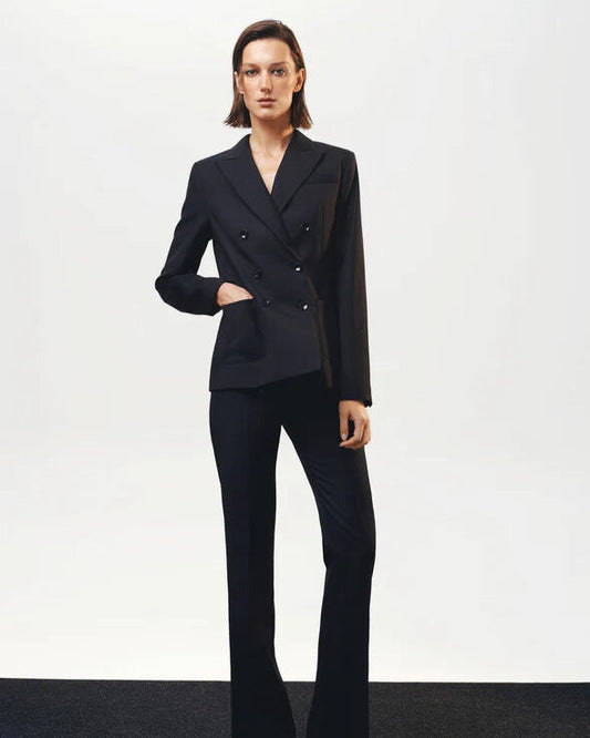 Black woolen double breasted jacket NOVITSKA