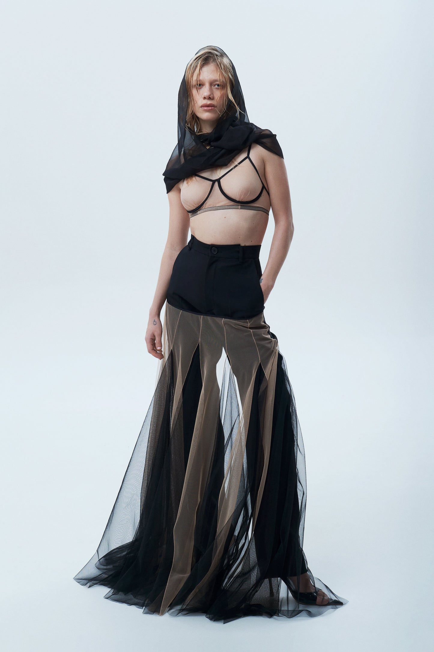 Transparent bra with silicone underband FROLOV