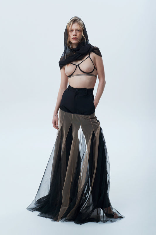 Transparent bra with silicone underband FROLOV