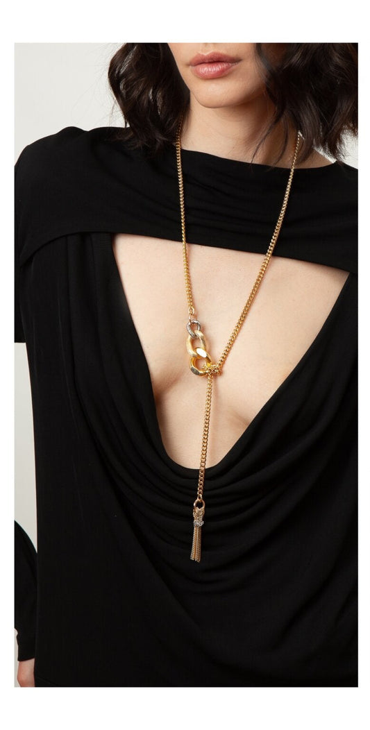 TERI GOLD necklace with mixed chains SAMOKISH