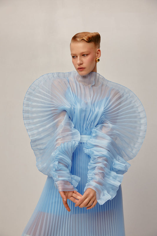 Alisha Pleated Blue Dress J’AMEMME