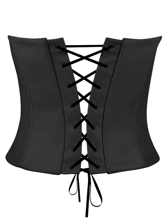 Corset Leather Black FOX LINGERIE