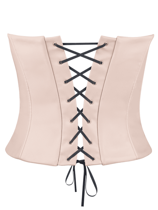 Corset Leather Nude FOX LINGERIE