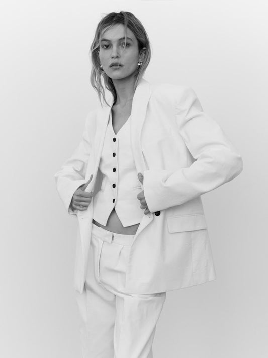 Ivory velvet vest NOVITSKA