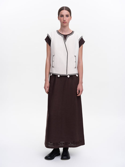 Milk embroidered vest Kibchyk ETNODIM