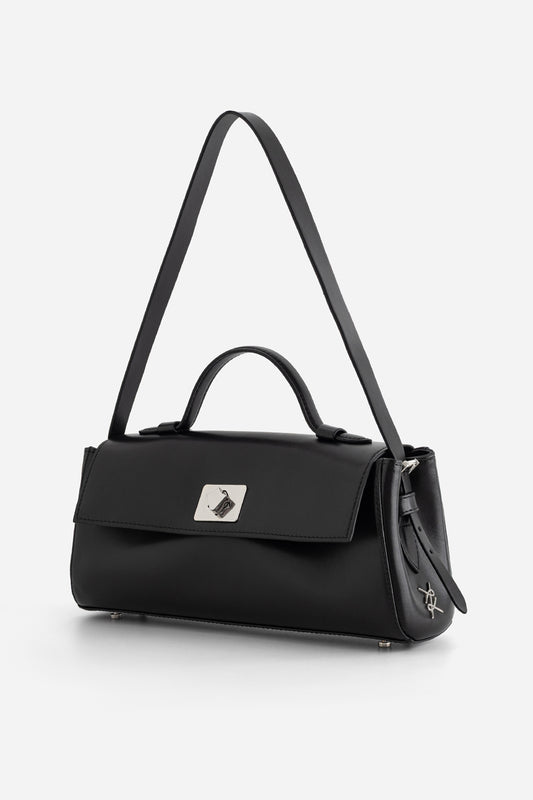 ERNESTINA BAGUETTE BLACK BAG /SILVER/ KACHOROVSKA