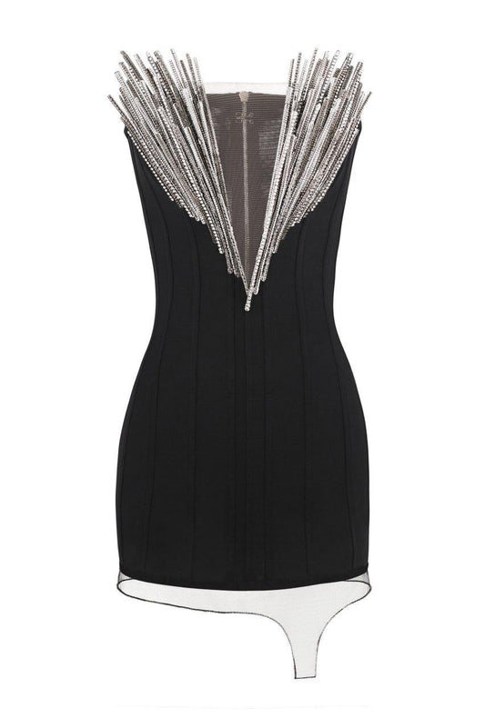 Corset dress Fireworks with handmade embroidery FROLOV