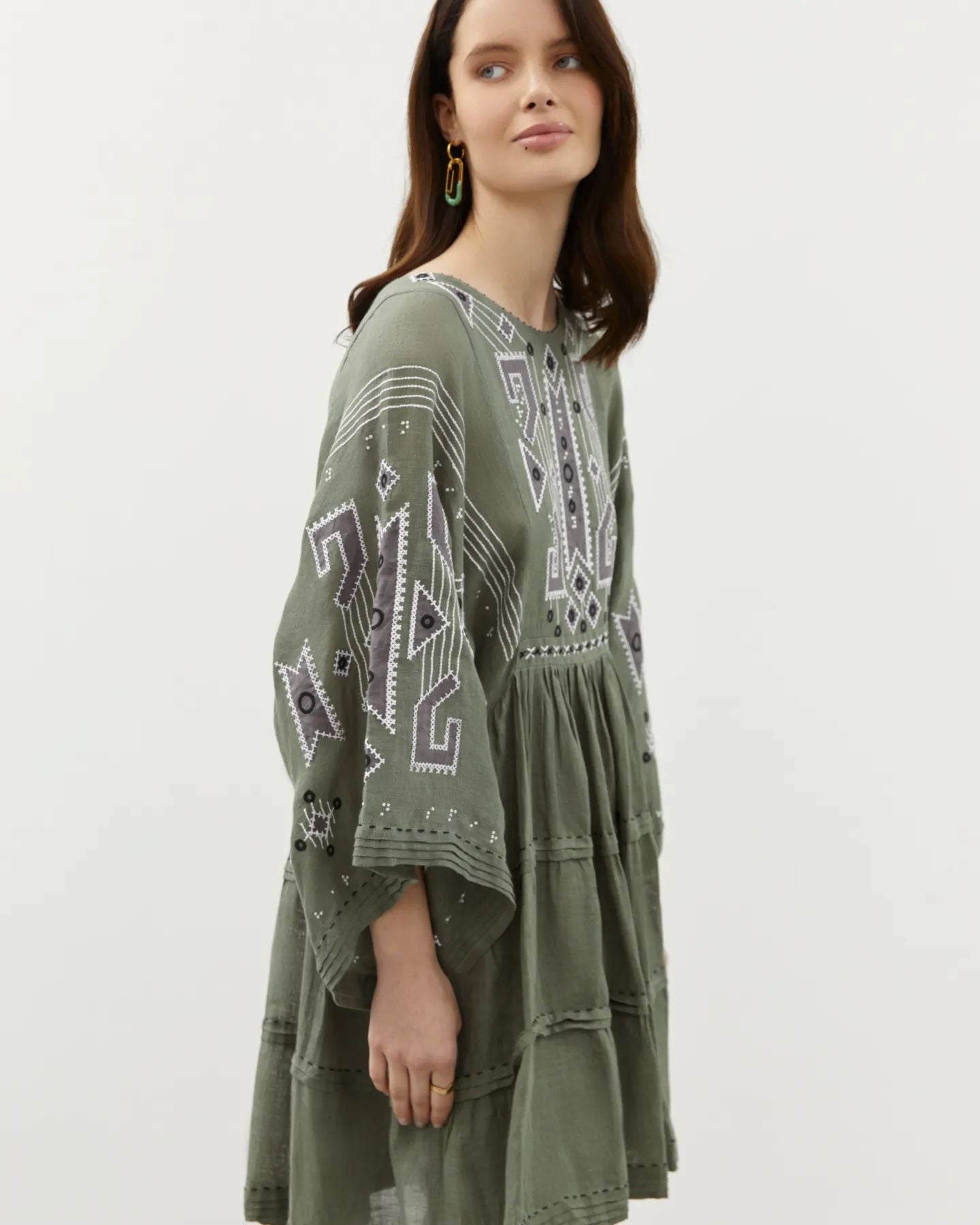 BRAILLE SHORT DRESS IN PALE GREEN My Sleeping Gypsy