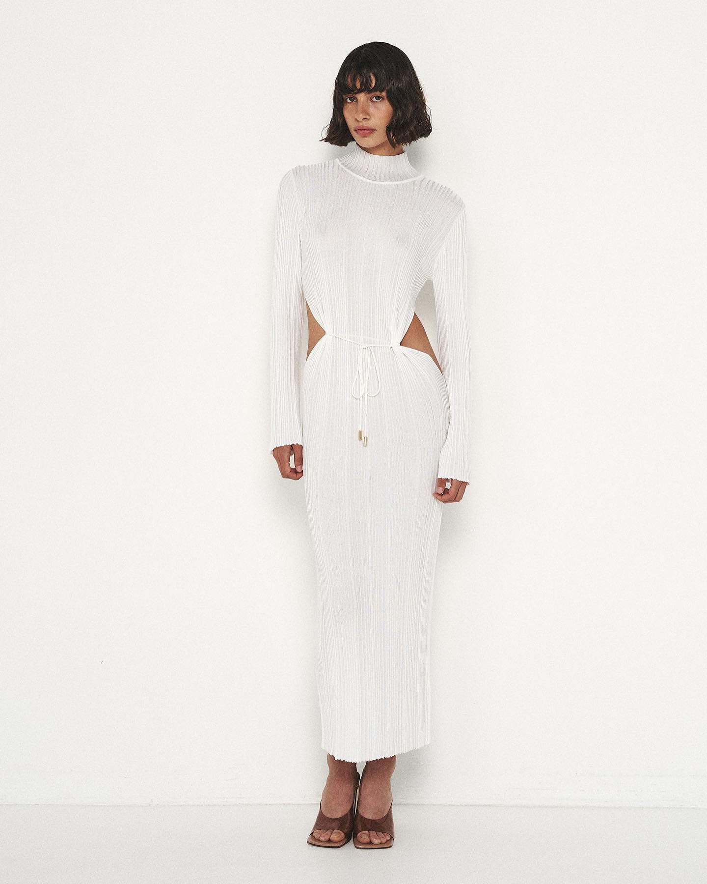 Viscose dress with open sides T.MOSCA