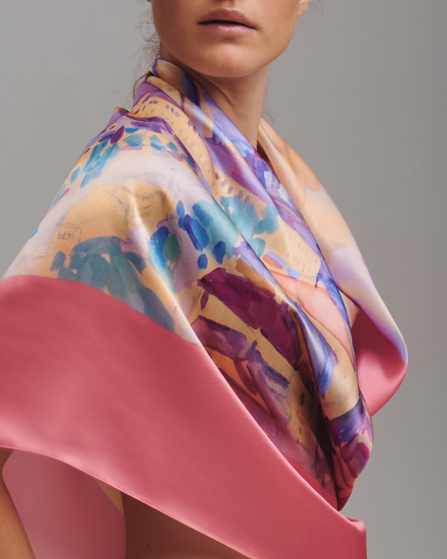 Silk Scarf The factory is working OLIZ
