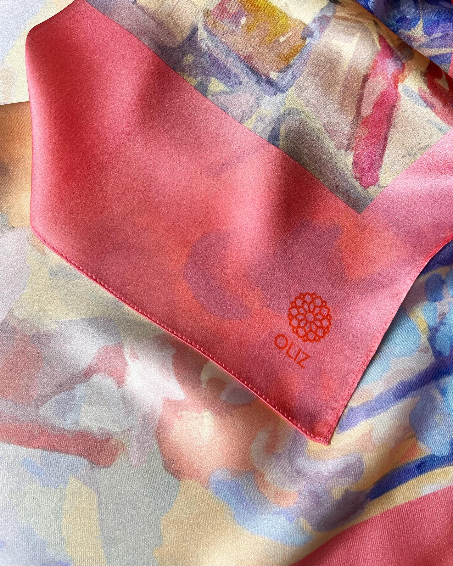 Silk Scarf The factory is working OLIZ