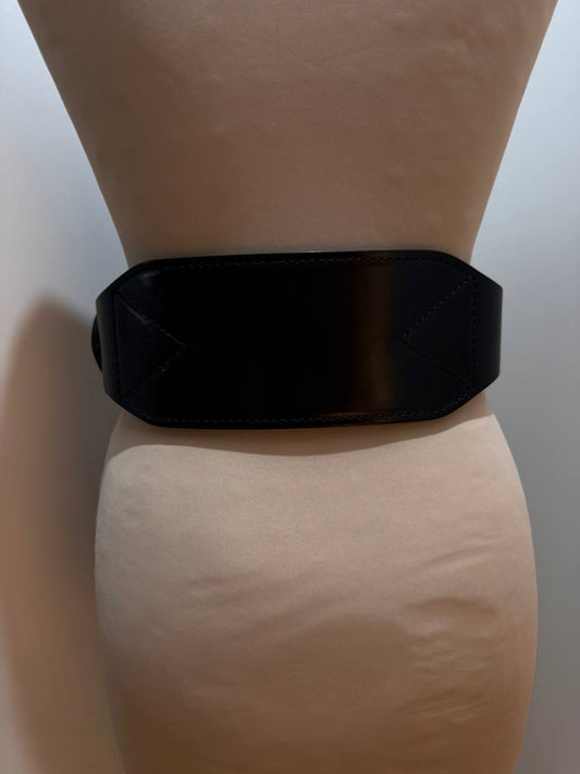 Comme des Garçon - Wide Black Leather Waist Belt (Pre-Owned)