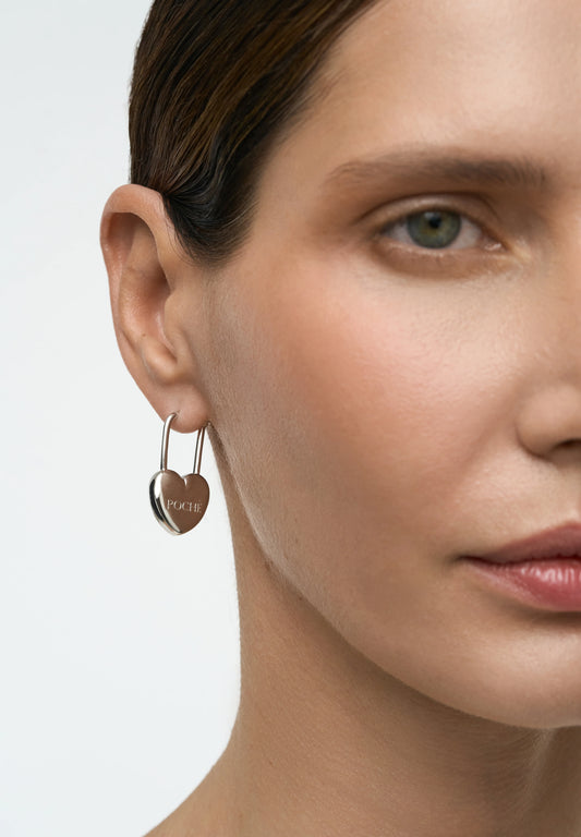 Heart Earrings Silver POCHÉ
