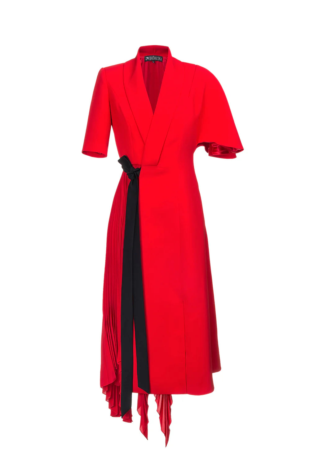 Black pleated side dress VALERY KOVALSKA