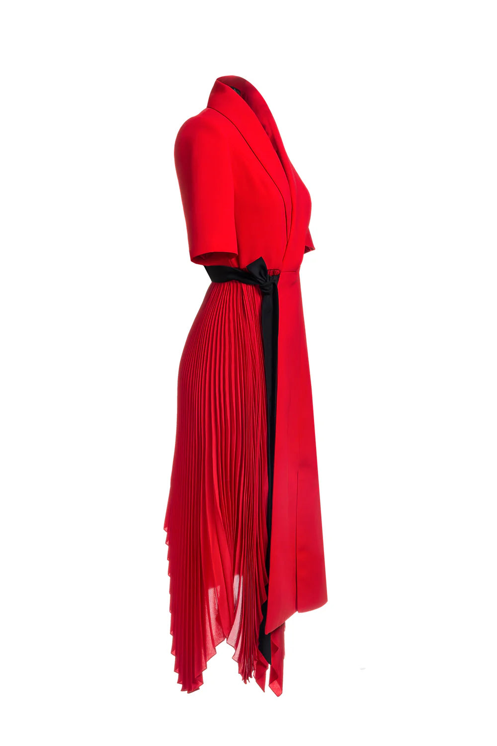 Black pleated side dress VALERY KOVALSKA