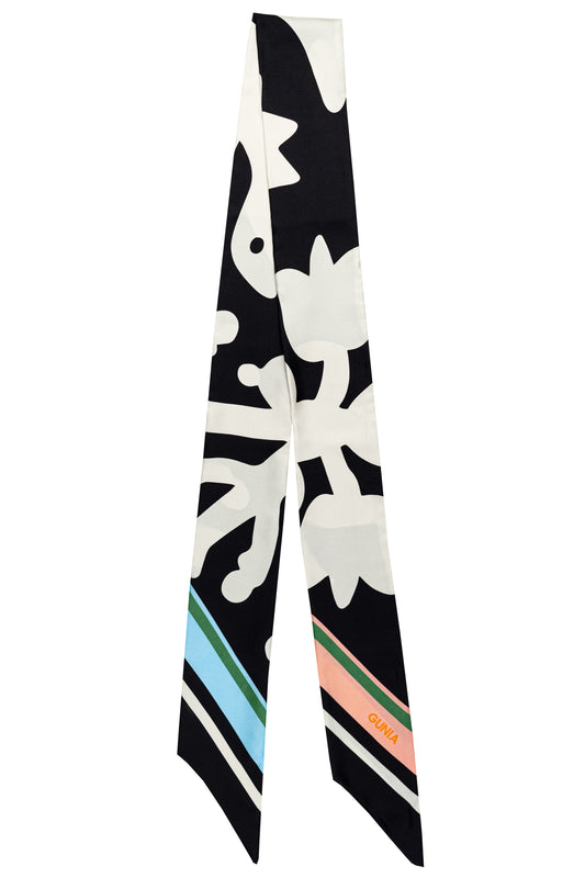 Silhouettes Long Black Headscarf GUNIA PROJECT