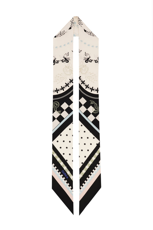 Ornament Long Silk Headscarf GUNIA PROJECT