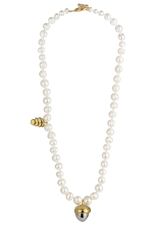 Acorn Pearl Necklace GUNIA PROJECT