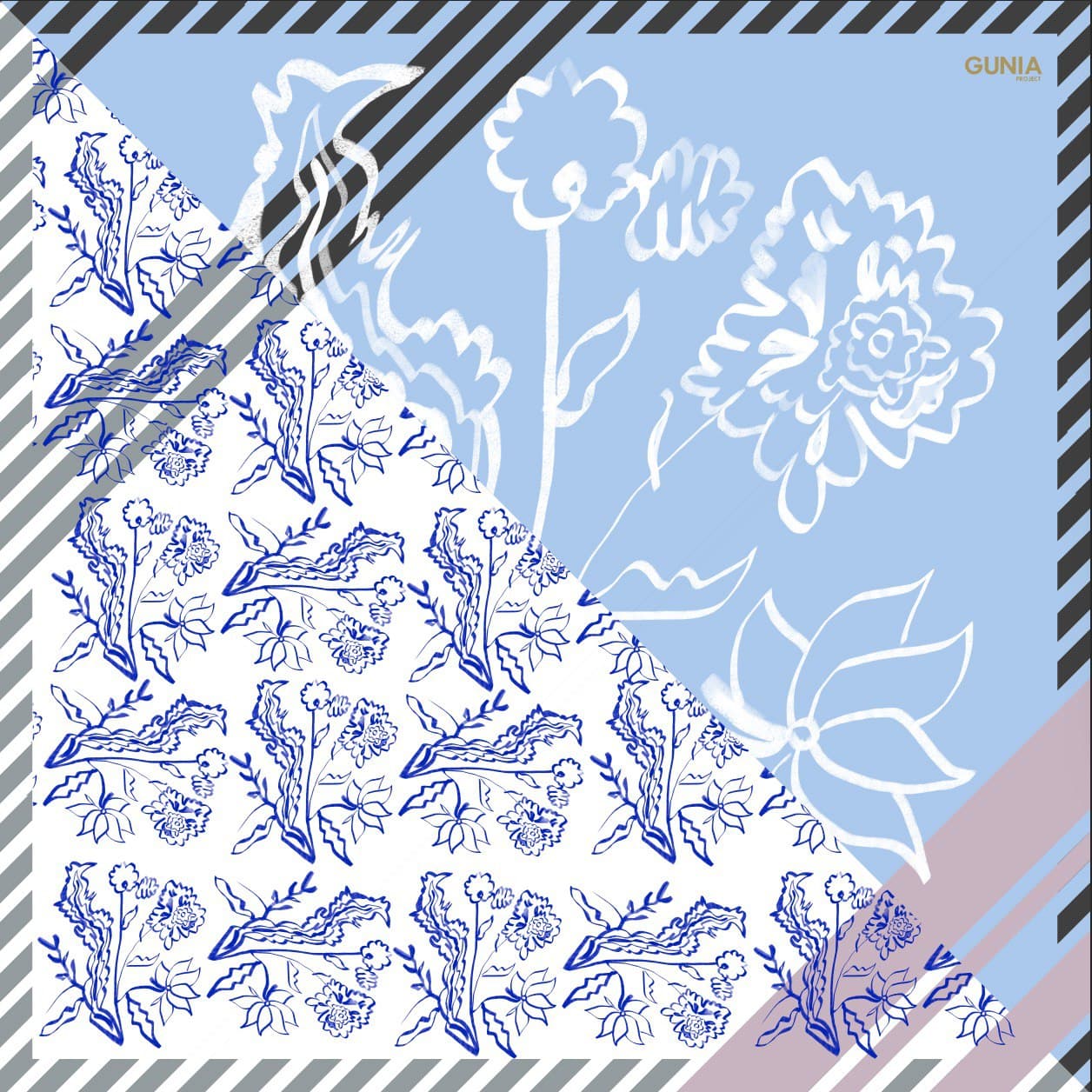 Silk Headscarf Indigo GUNIA PROJECT