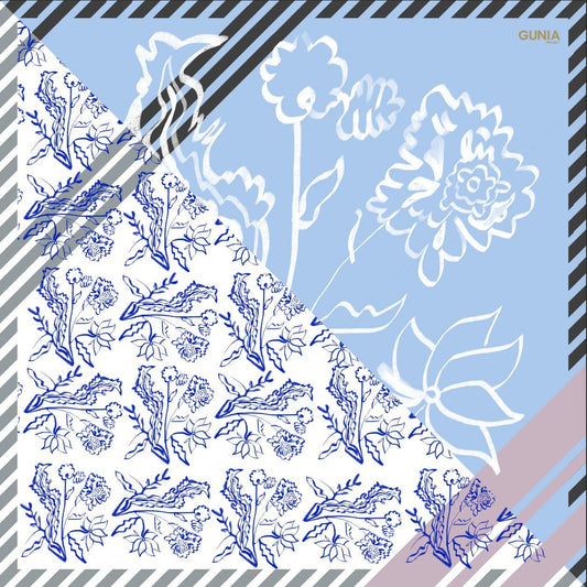 Silk Headscarf Indigo GUNIA PROJECT