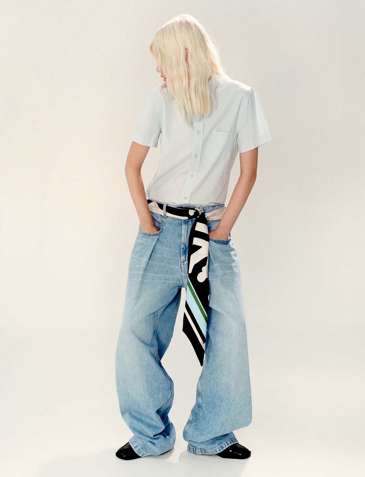 Silhouettes Long Black Headscarf GUNIA PROJECT