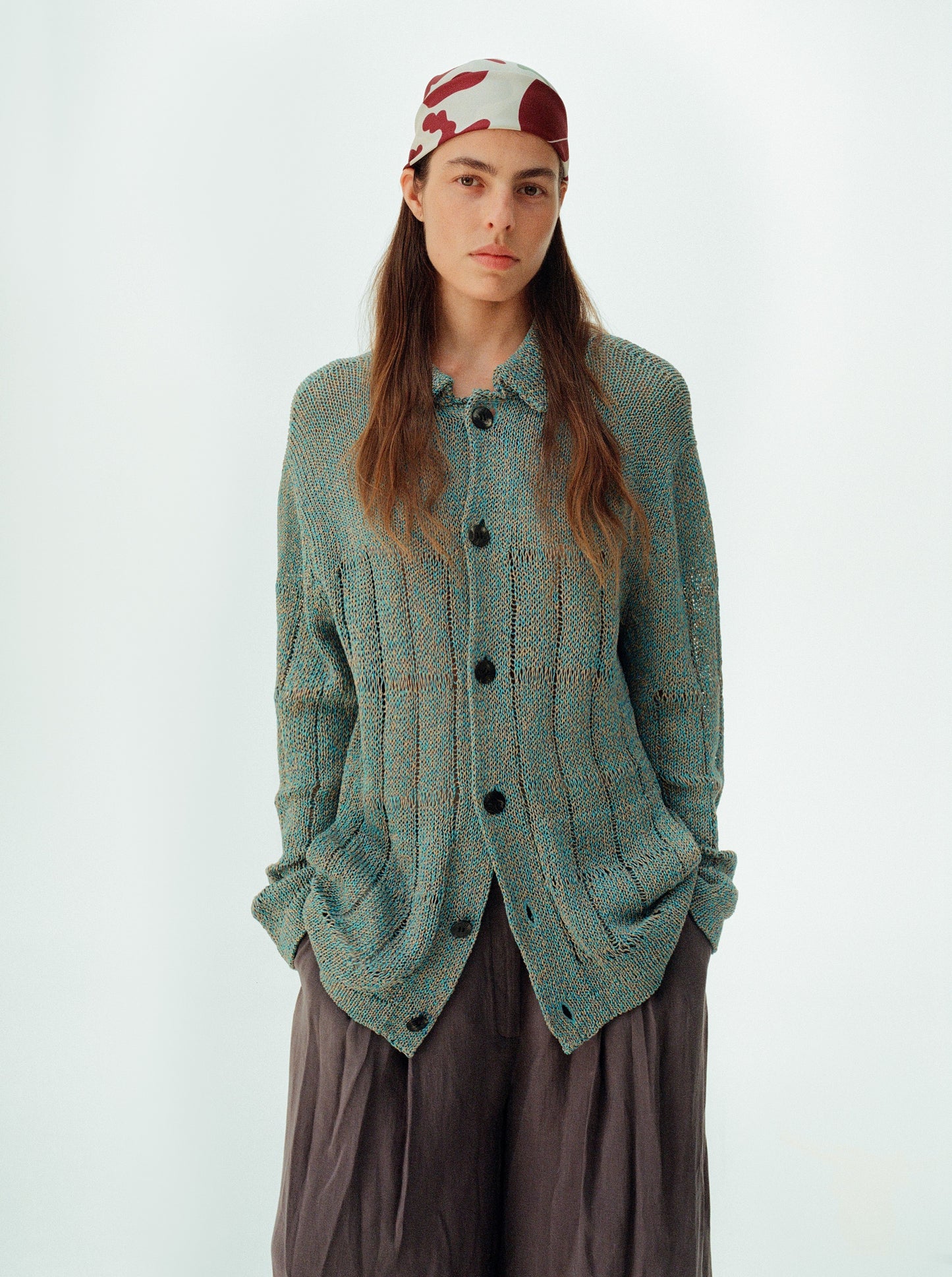 Silhouettes Headscarf With A Blue Trim GUNIA PROJECT