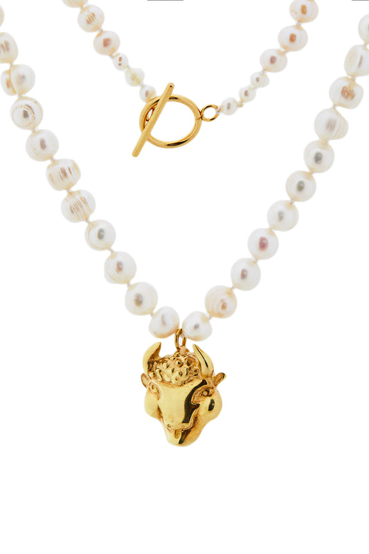 Necklace With A Gilded Bull GUNIA PROJECT