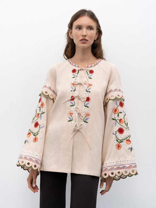 Women's embroidered blouse dedicated to the east Abrykosy W ETNODIM