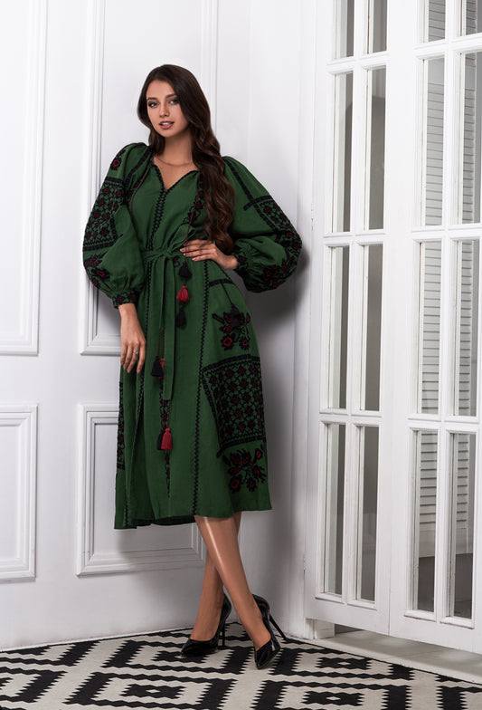 Green Chic Midi Dress FOBERINI