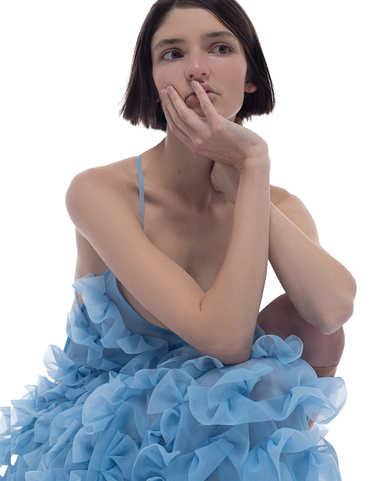 Fleur de Bow Dress in blue PASKAL
