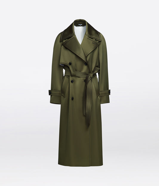 Olive Branch Trench Coat ELENA BURENINA