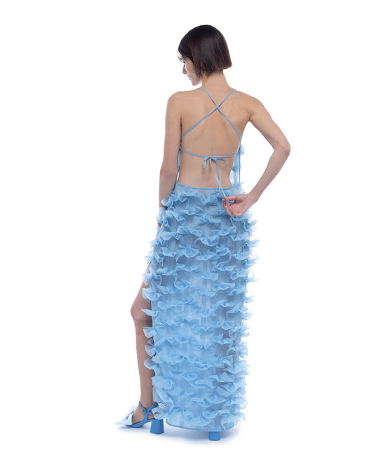 Fleur de Bow Dress in blue PASKAL