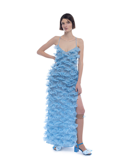 Fleur de Bow Dress in blue PASKAL