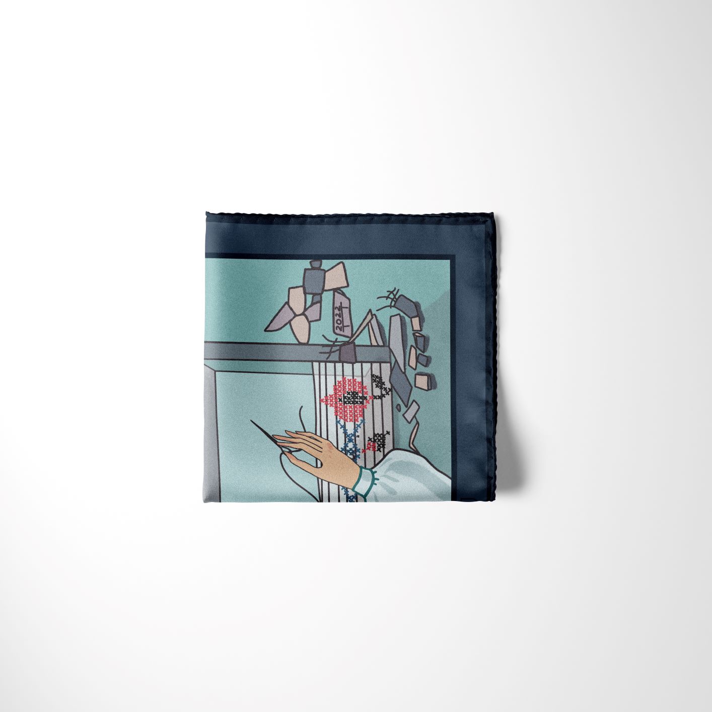 Silk handkerchief «Beaten, but not broken» INDPOSHIV SELECT