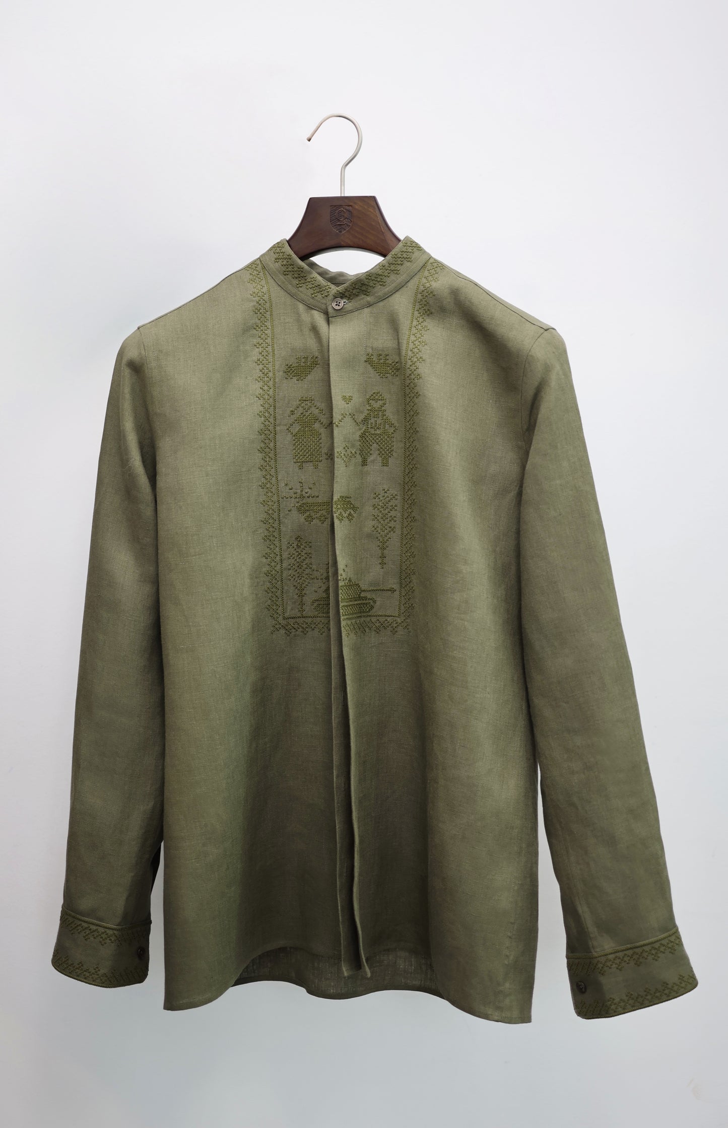 Embroidery shirt Vyshyvanka Khaki INDPOSHIV