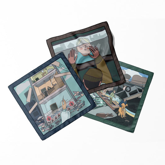 Silk handkerchief set «War in Ukraine. Drop: March2022» INDPOSHIV SELECT