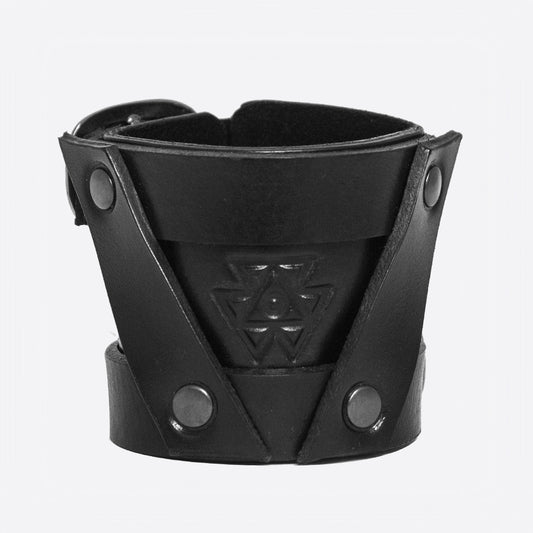 Leather black bracelet Bob Basset