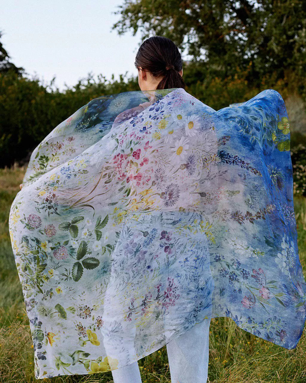 Silk Scarf Wild Flowers OLIZ