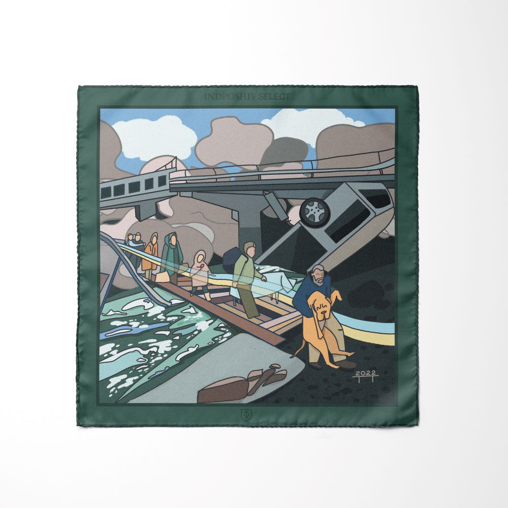 Silk handkerchief set «War in Ukraine. Drop: March2022» INDPOSHIV SELECT