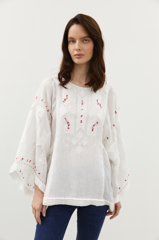 BRAILLE BLOUSE IN WHITE My Sleeping Gypsy