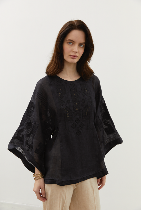 BRAILLE BLOUSE IN BLACK My Sleeping Gypsy