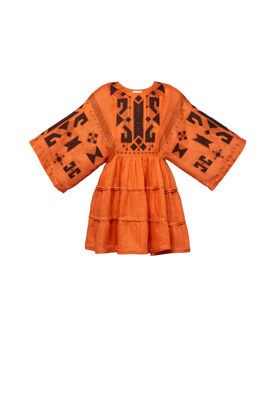 BRAILLE SHORT DRESS IN ORANGE My Sleeping Gypsy