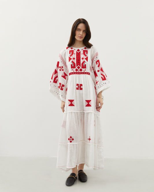 BRAILLE LONG DRESS IN WHITE My Sleeping Gypsy