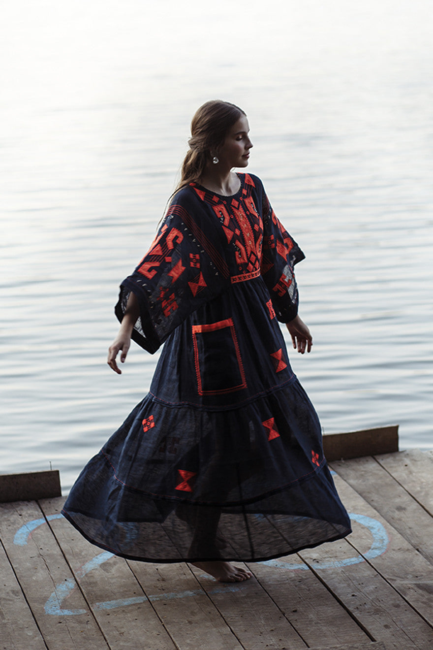 BRAILLE LOND DRESS IN NAVY BLUE My Sleeping Gypsy S / NAVY BLUE
