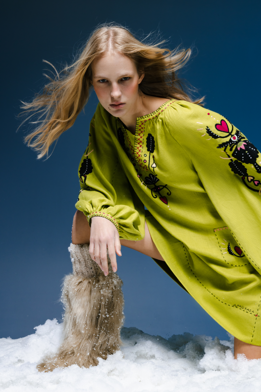 MOLFAR DRESS IN LIGHT GREEN My Sleeping Gypsy