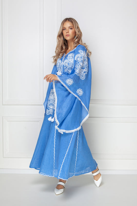 Victory Blue Maxi Dress FOBERINI